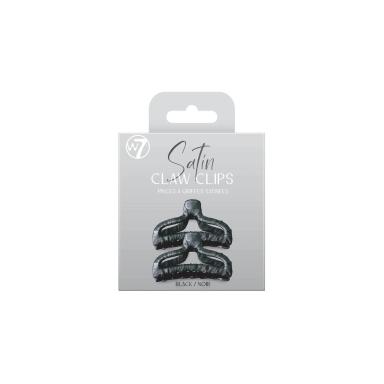 Satin Claw Hair Clip Set Black 