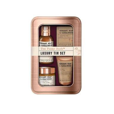 The Fuzzy Duck Bergamot, Hemp & Sandalwood Men's Luxury Grooming Tin Gift Set