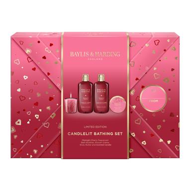 Set Midnight Cherry Candlelit Bathing 