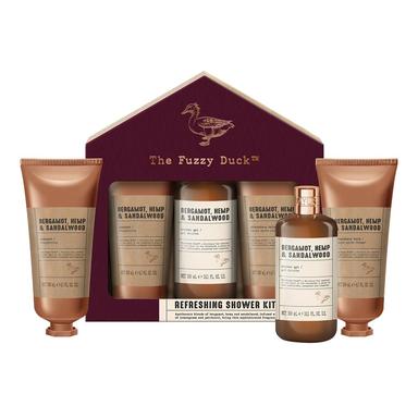 The Fuzzy Duck Bergamot, Hemp & Sandalwood Men's Refreshing Shower Kit Gift Set