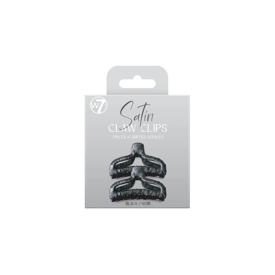 Satin Claw Hair Clip Set Black