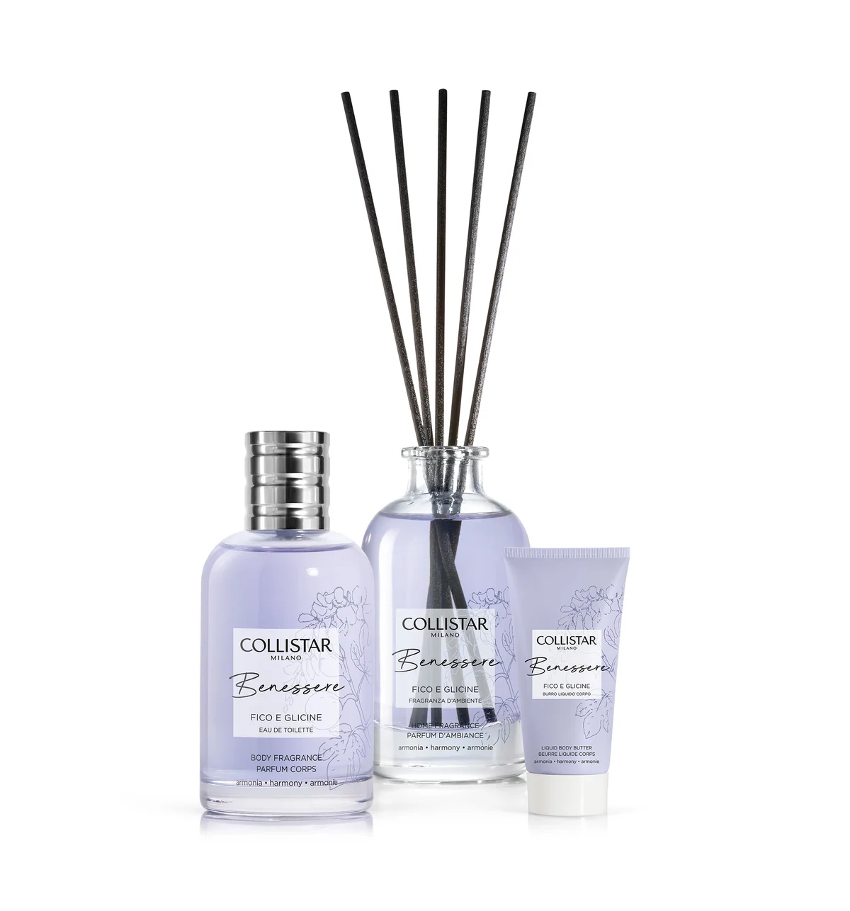 Set Fig and Wisteria Eau De Toilette+Mini Body Cream+Home Diffuser