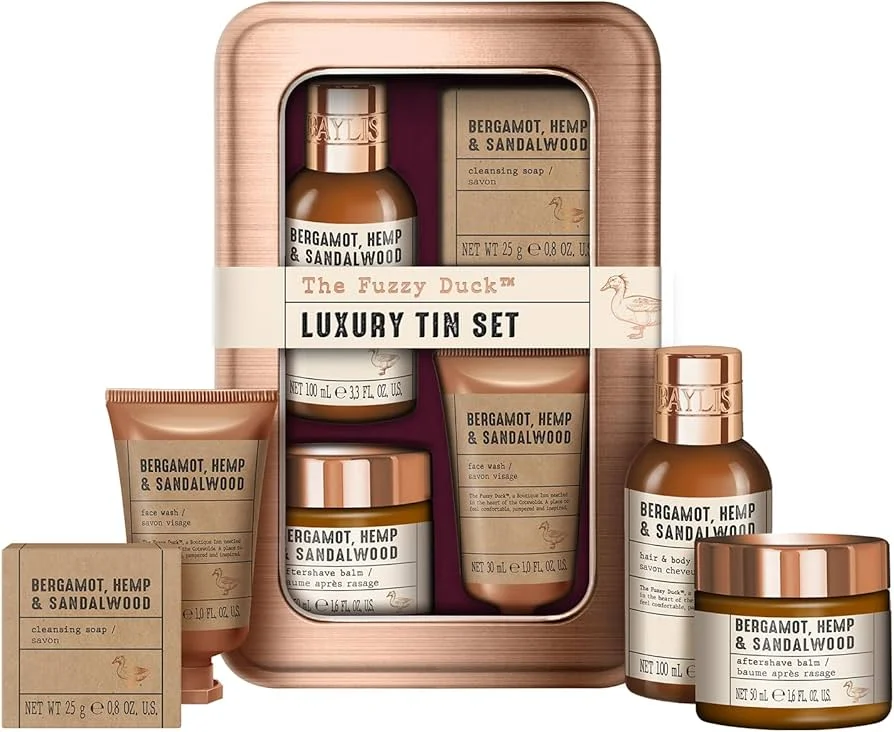 Set The Fuzzy Duck Men's Luxury Grooming Tin