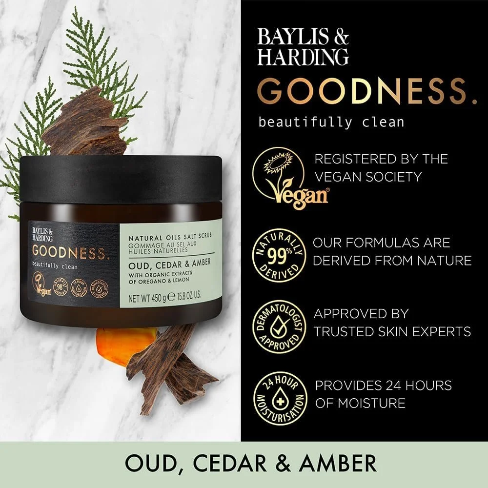 Goodness Oud, Cedar & Amber Body Scrub image 2