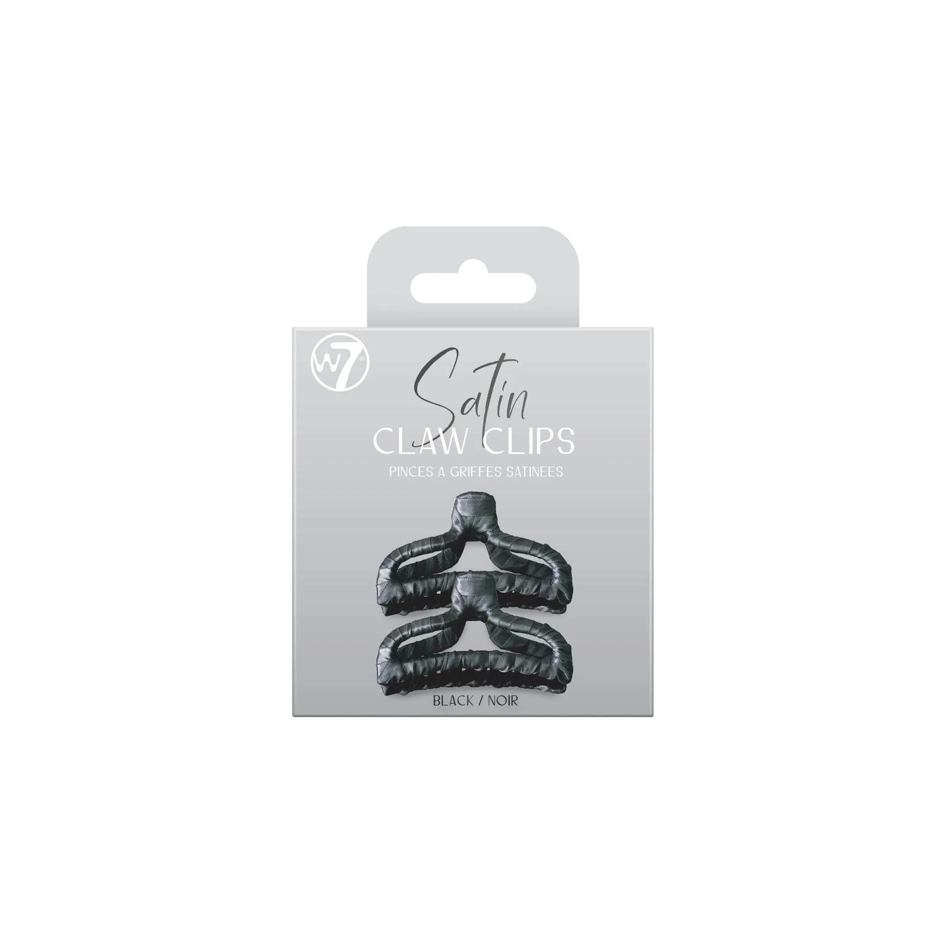 Satin Claw Hair Clip Set Black 