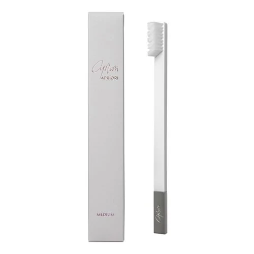 Toothbrush White Silver Medium 